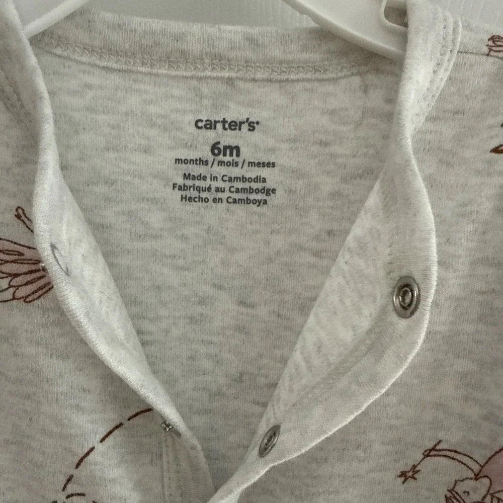 Carters Baby Ballerina Snap-Up Footie Pajamas Gray Pink 6 Months NWT 1P615210